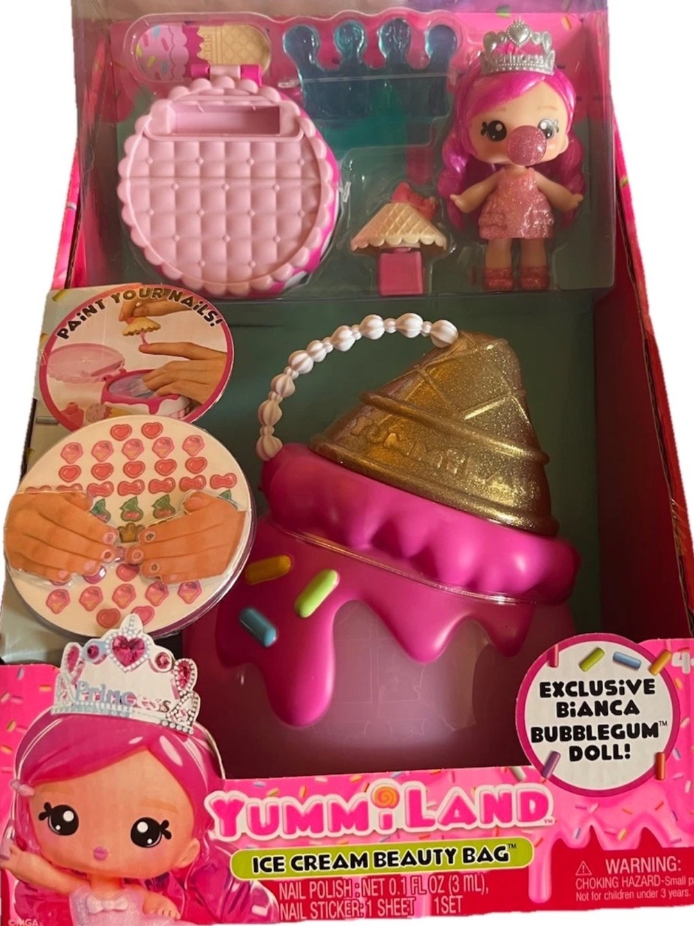 Yummiland Ice Cream Beauty Bag - Pink & Gold Bianca Bubblegum Doll
